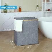 Recipiente per animali domestici con coperchio - 2 sezioni - 140 litri - blu-grigio