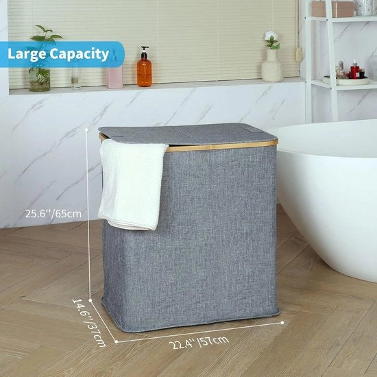 Recipiente per animali domestici con coperchio - 2 sezioni - 140 litri - blu-grigio