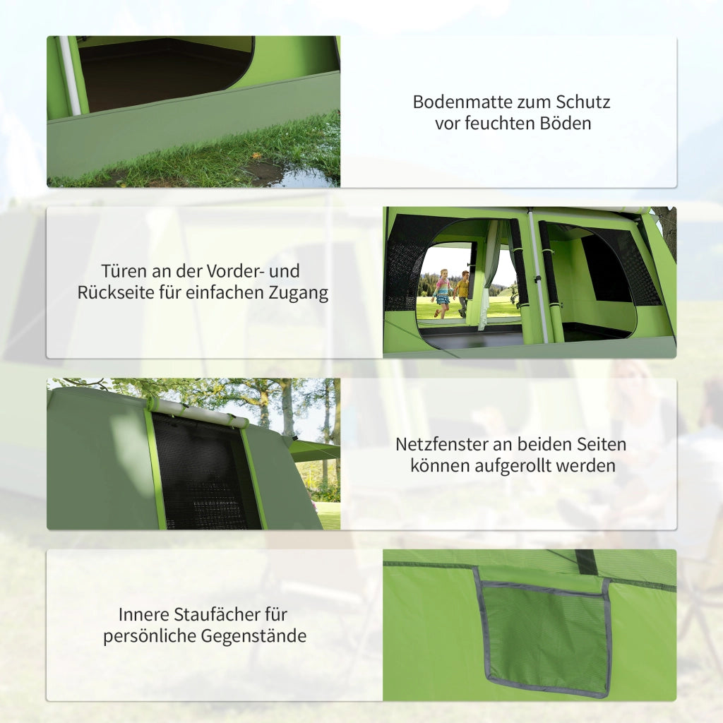 Tenda da campeggio per 4 persone ¨C zephmum ¨C tunnel, impermeabile, con finestra