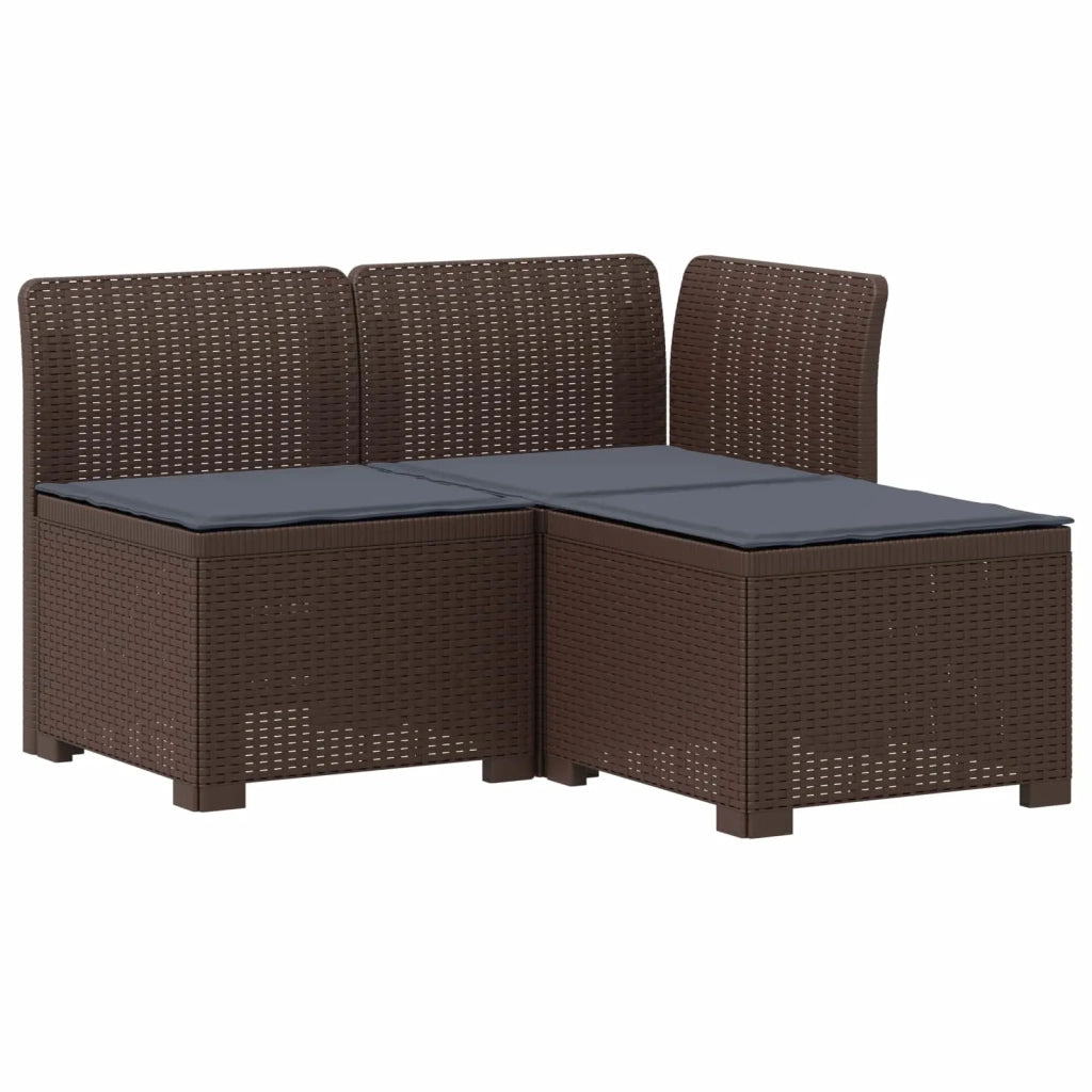 Divano da giardino 3 posti con cuscini in look rattan PP 8011895