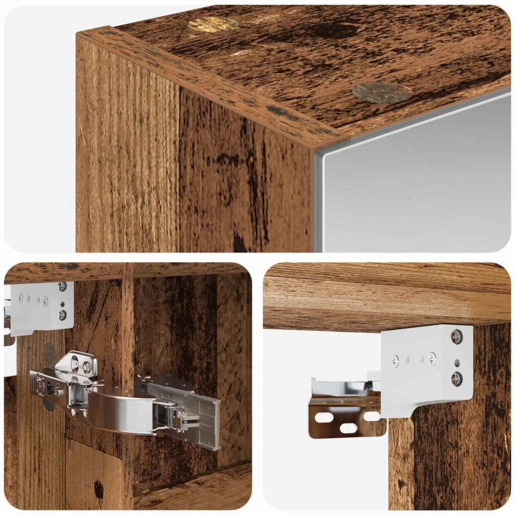 Mobiletto per specchio da bagno con lo scaffale Legno vecchio