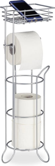 Sostituto di WC in posizione verticale - con contenitore - con riserva di sostituzione - 57,5x18,5x17,5 cm - metallo