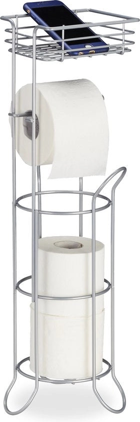 Sostituto di WC in posizione verticale - con contenitore - con riserva di sostituzione - 57,5x18,5x17,5 cm - metallo