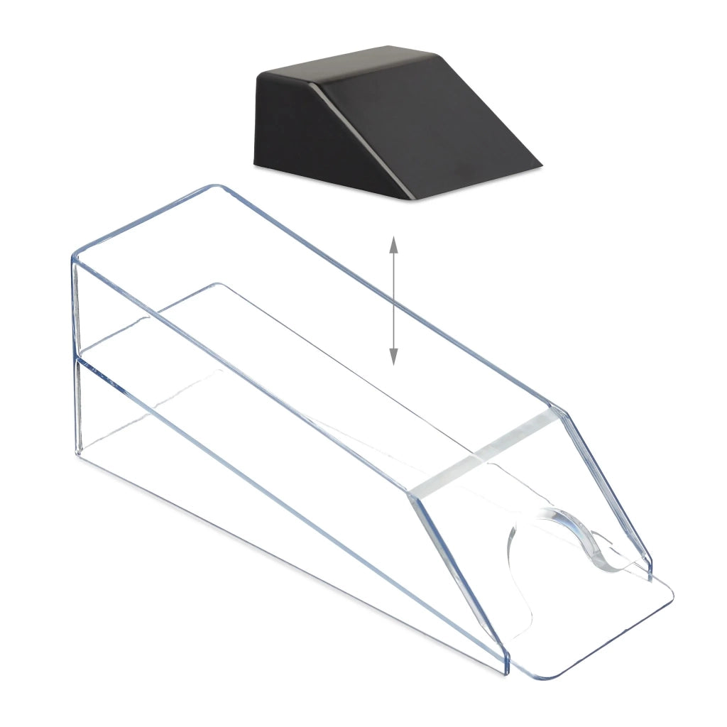 Elegante distributore di carte da gioco professionale 10 x 10 x 29 cm in plastica trasparente 13_0013630