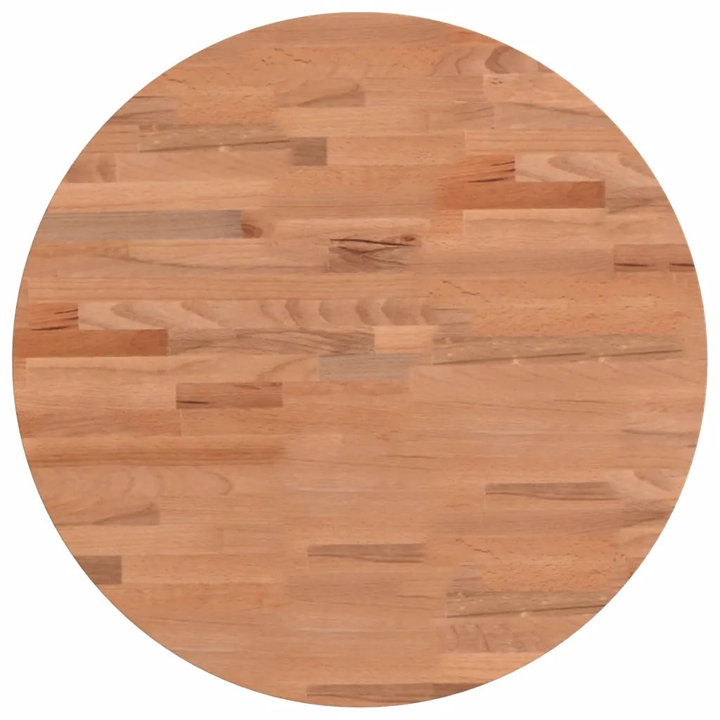 Piano per Tavolo | Superficie Tavolo | Piano Scrivania ?50x2,5 cm Rotondo in Legno Massello di Faggio