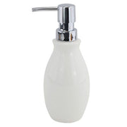 Trade Shop - Dispenser Porta Sapone Liquido In Abs Bianco Pelle Arredo Da Bagno Elegante 87786 -