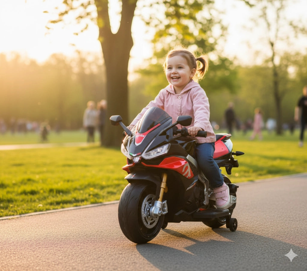 Moto Elettrica per Bambini 24V con Licenza Aprilia RSV4 BIG Nera