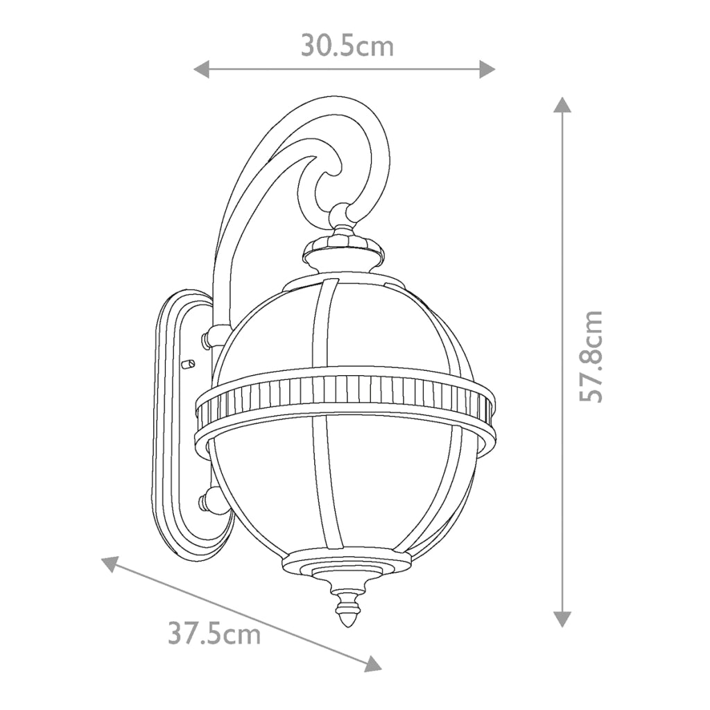 Applique esterna Halleron Kichler bronzo E14 IP44 3x40W