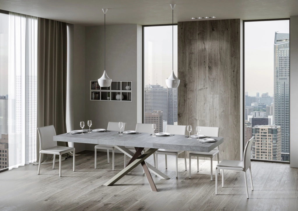 Tavolo allungabile 90x140/244 cm Volta Premium Cemento telaio 4/C