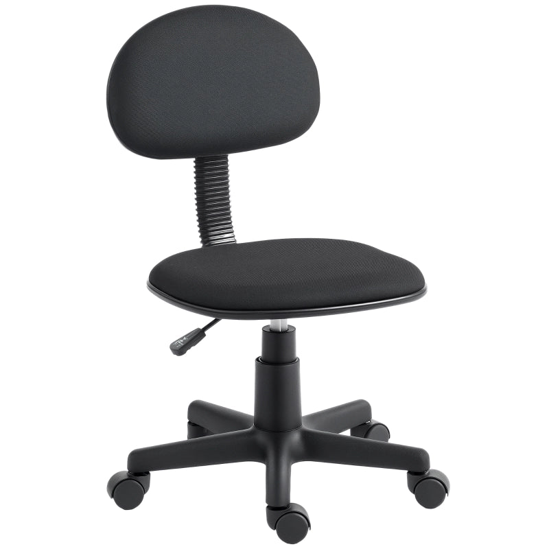 SEDIA DA UFFICIO SENZA BRACCIOLI GIREVOLE REGOLABILE NERA 43x48x75-87 cm