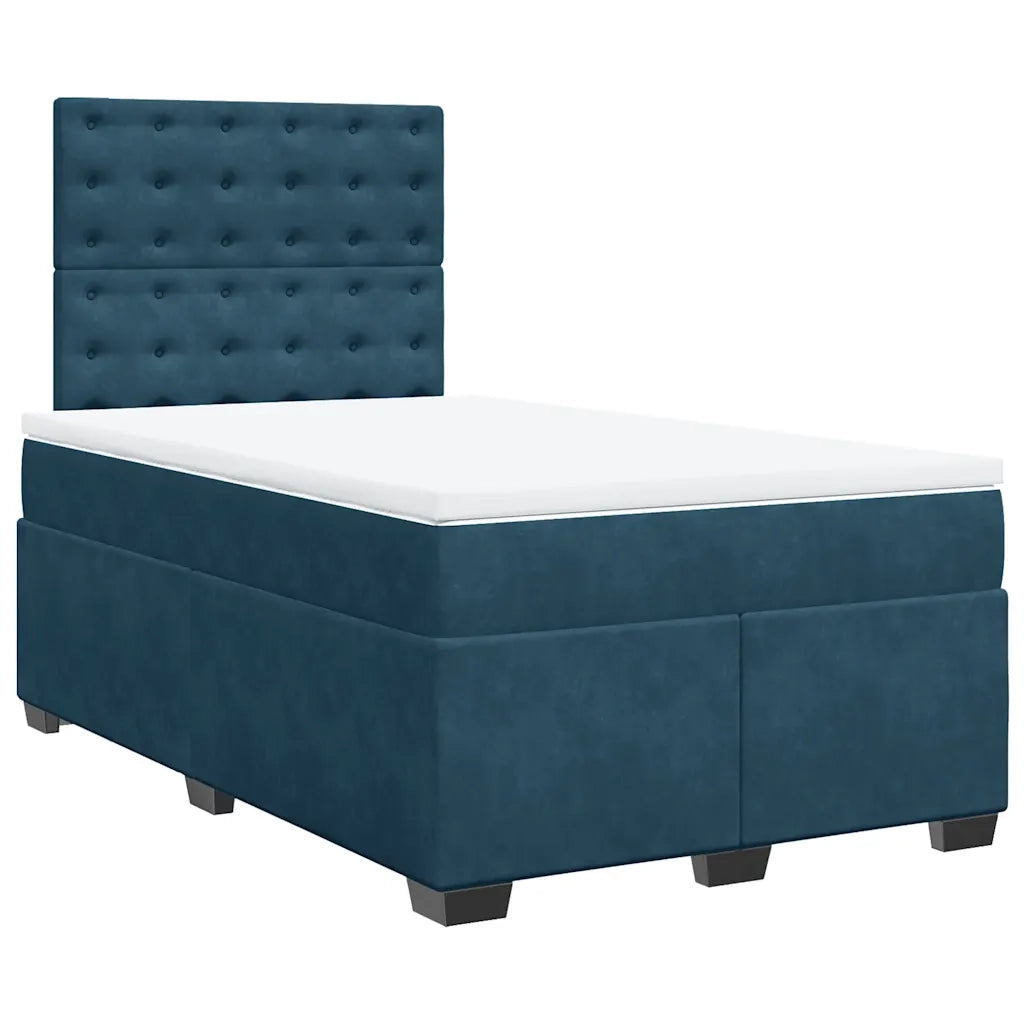 Giroletto a Molle con Materasso Blu 120x190 cm in Velluto 3290874