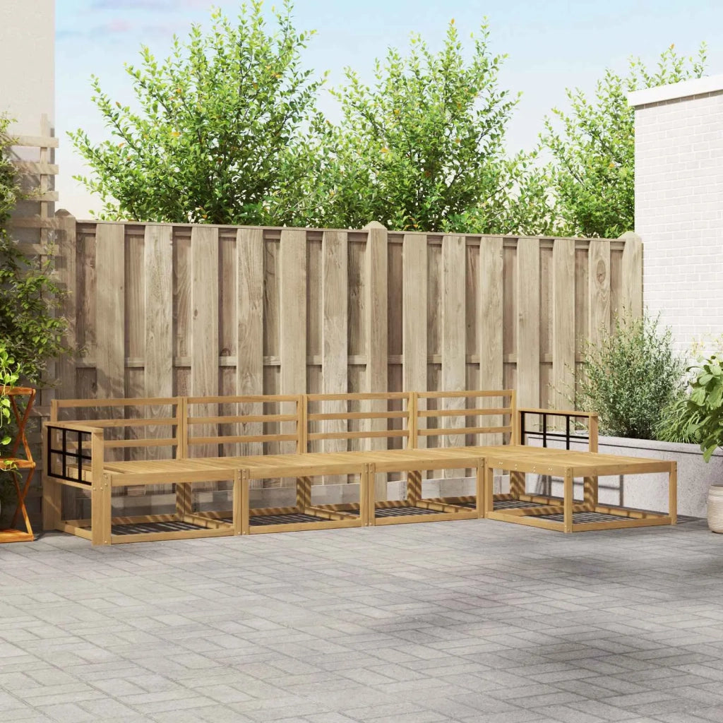 Set di divani da esterno 5 pcs Bianco 329 x 162,5 x 73 cm 3386313