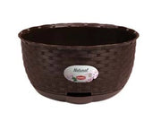 CIOTOLA NATURAL MOKA CON RISERVA D'ACQUA DIAMETRO CM. 30- - cm.30x14.5h. - lt. 5.9 - 4 pezzi STEFANPLAST