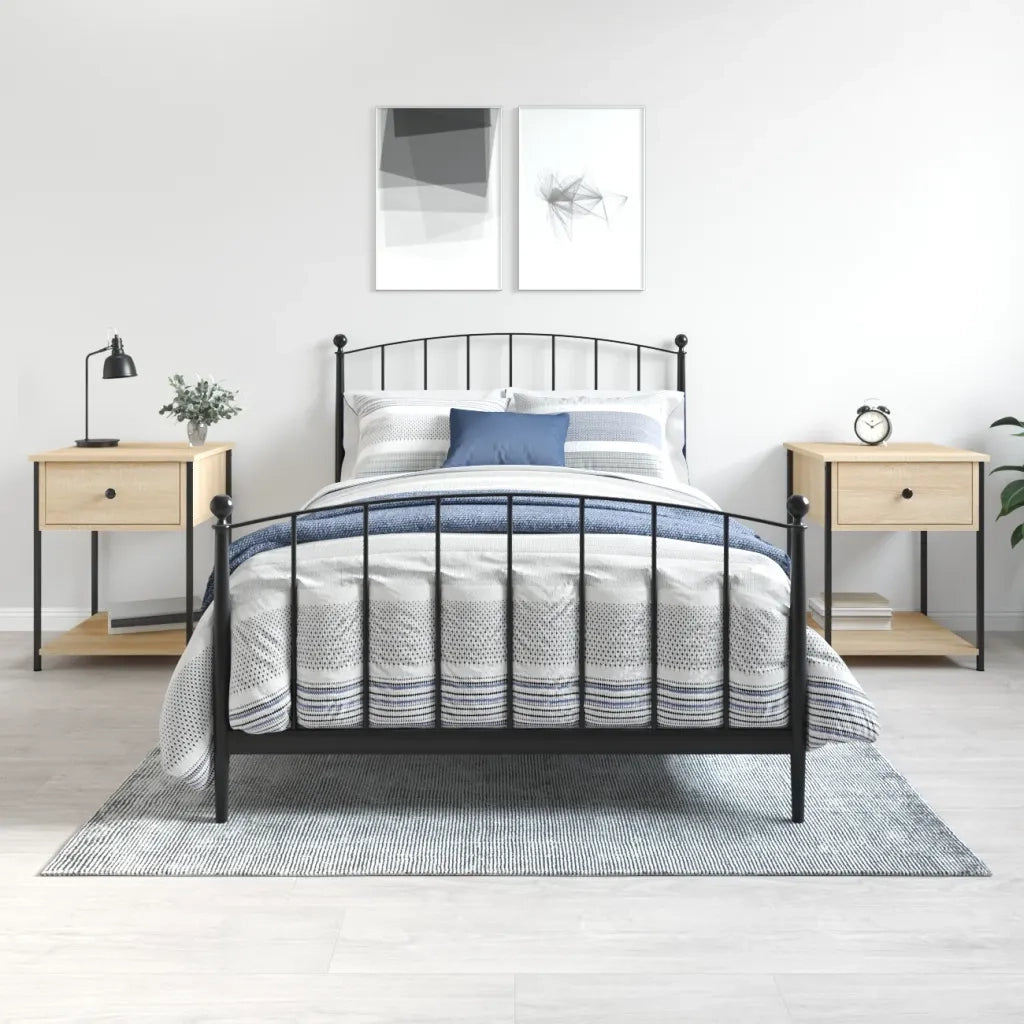 Comodini 2 pz-Set di 2 Tavolino da notte Rovere Sonoma 44x45x58 cm in Legno Multistrato