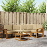 Set di divani da esterno con cuscino 6 pcs Naturale e Beige