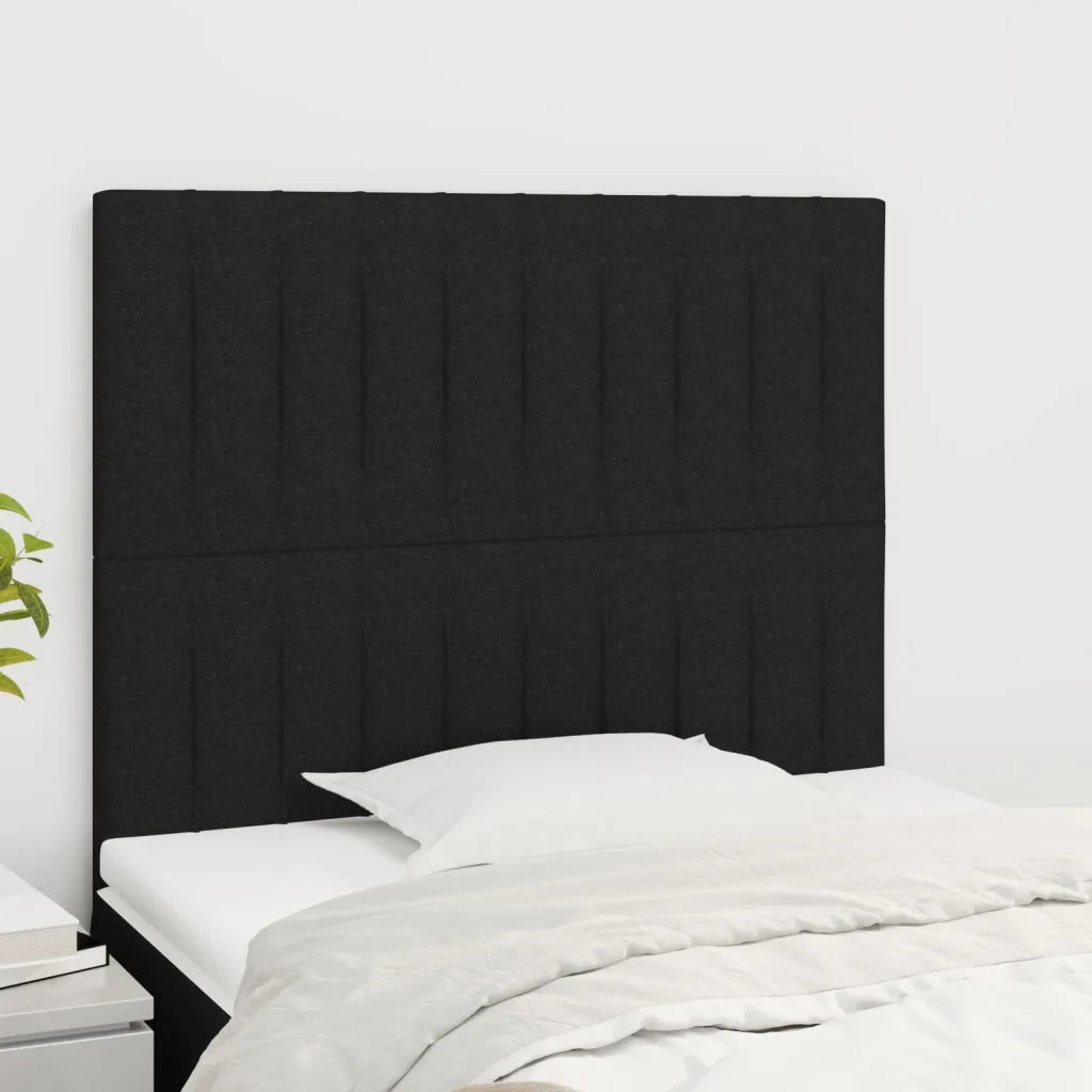 Testiera | Testata Nera 80x5x118/128 cm Tessuto