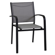 Poltrona alluminio sullivan impilabile antracite cm 61x56h43/60/84