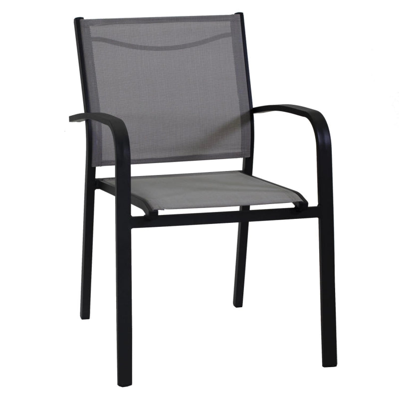 Poltrona alluminio sullivan impilabile antracite cm 61x56h43/60/84