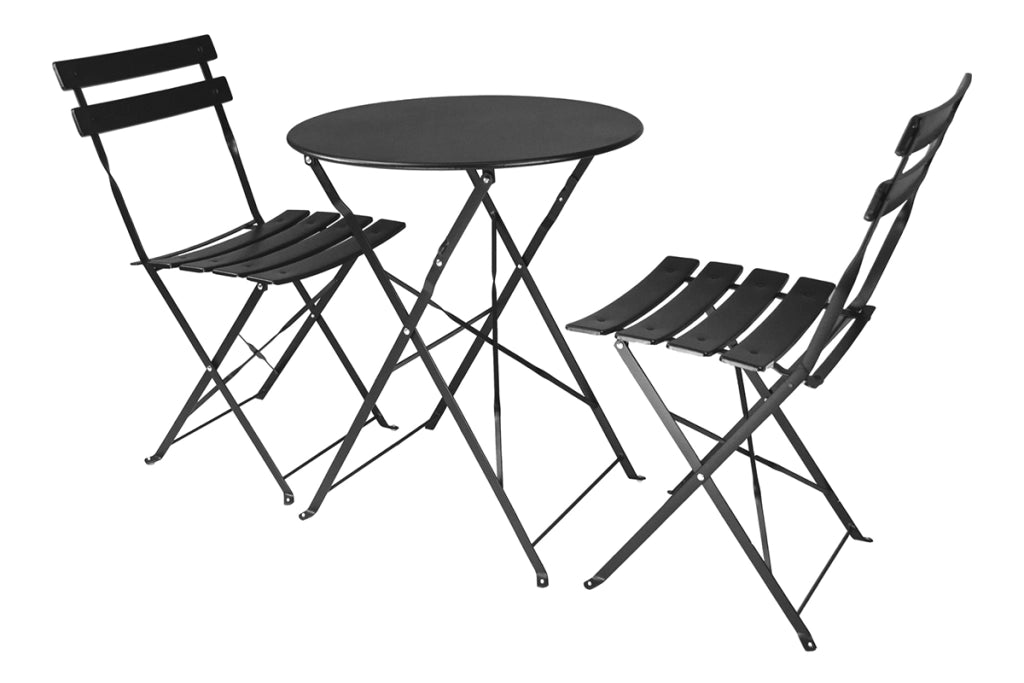 Set tavolo e sedie da giardino pieghevoli nero – Positano TRSP10PO