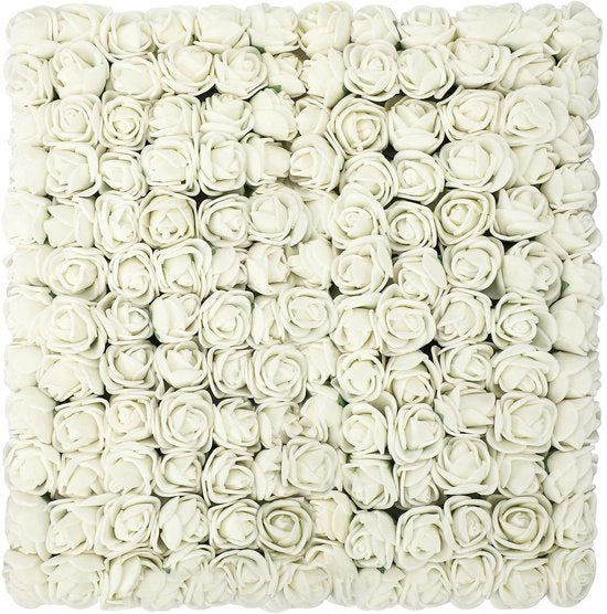 Decorazioni da Festa Kunstmatige 144 Stuks - Mini Schiume - Decorazioni da Fare da Soli - Matrimonio/Festa - Filo di Acciaio Flessibile - 1,5 x 2,5 cm - Finte Rose