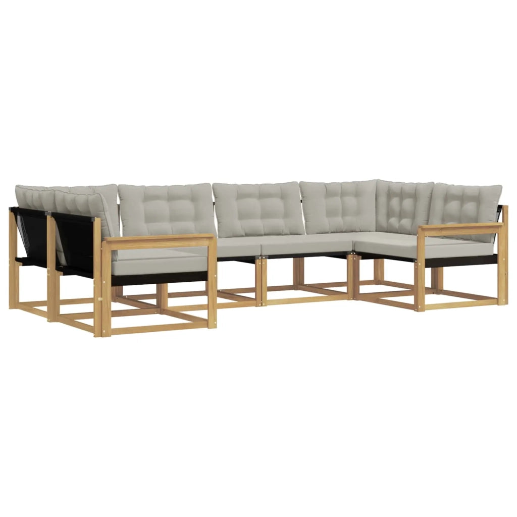Set di divani da esterno 6 pcs Bianco e Grigio Chiaro 3389013