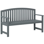 Panchina da giardino 2 posti ¨C zephmum ¨C Legno massello, grigio 143x51x85 cm