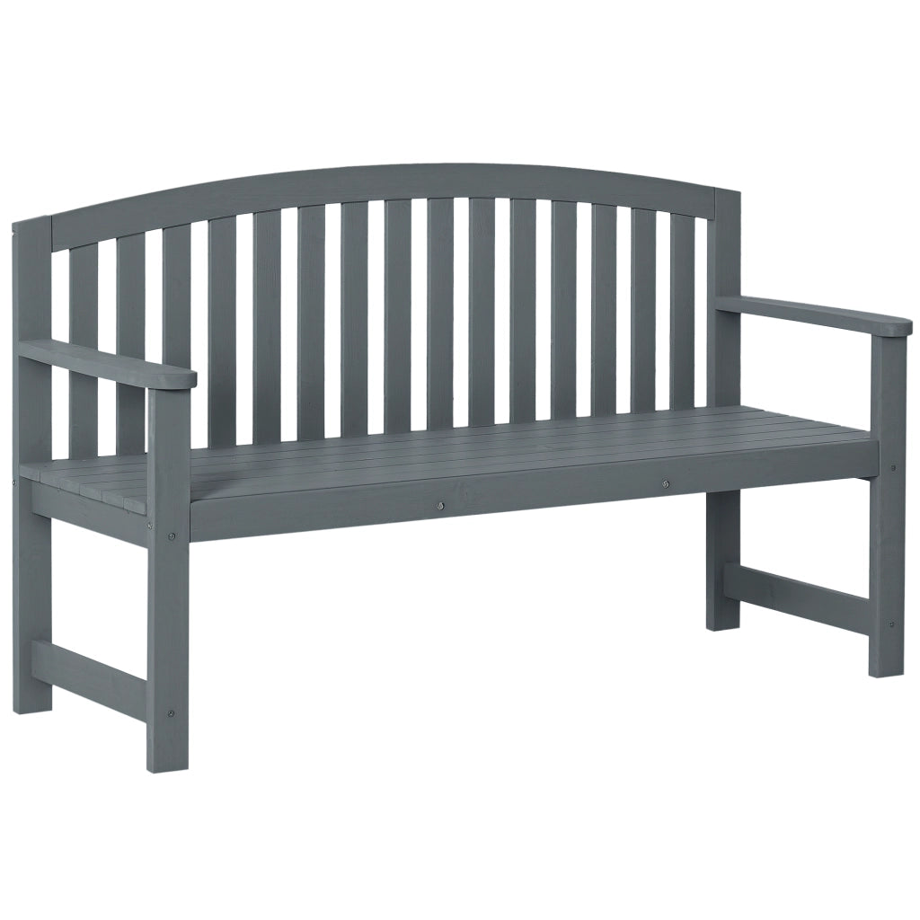 Panchina da giardino 2 posti ¨C zephmum ¨C Legno massello, grigio 143x51x85 cm