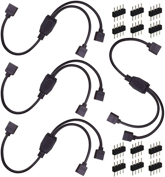 Cavo di divisione LED a 4 poli - 30 cm - Nero