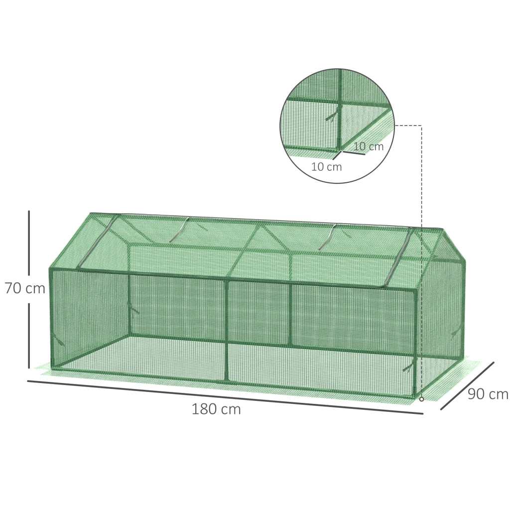 Serra in alluminio con finestra, per pomodori, a cassone freddo, 180 x 90 x 70 cm, verde