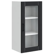 Pensile da cucina | Mobile in vetro da parete PORTO Nero 40 x 31 x 80 cm