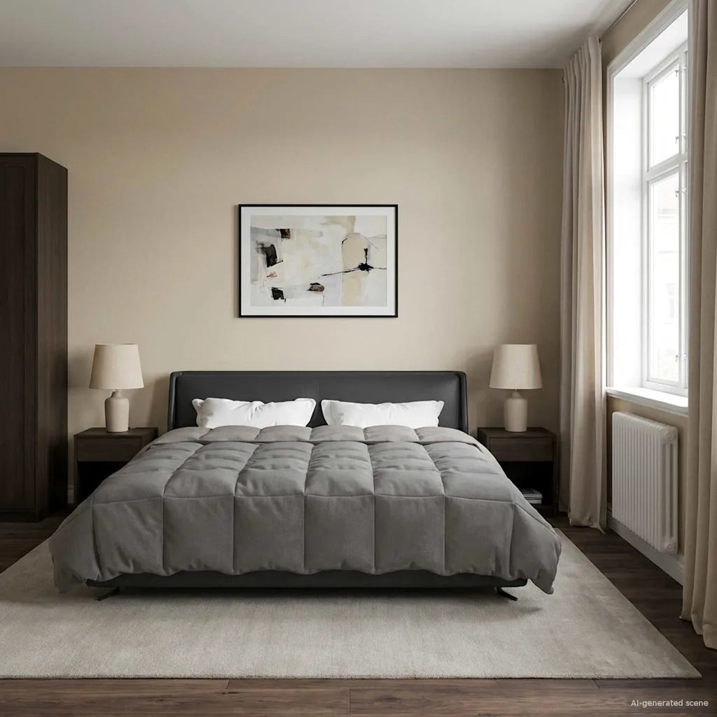 Duvet Estivo Trapuntato Grigio chiaro 200 x 220 cm Microfibra 42025925