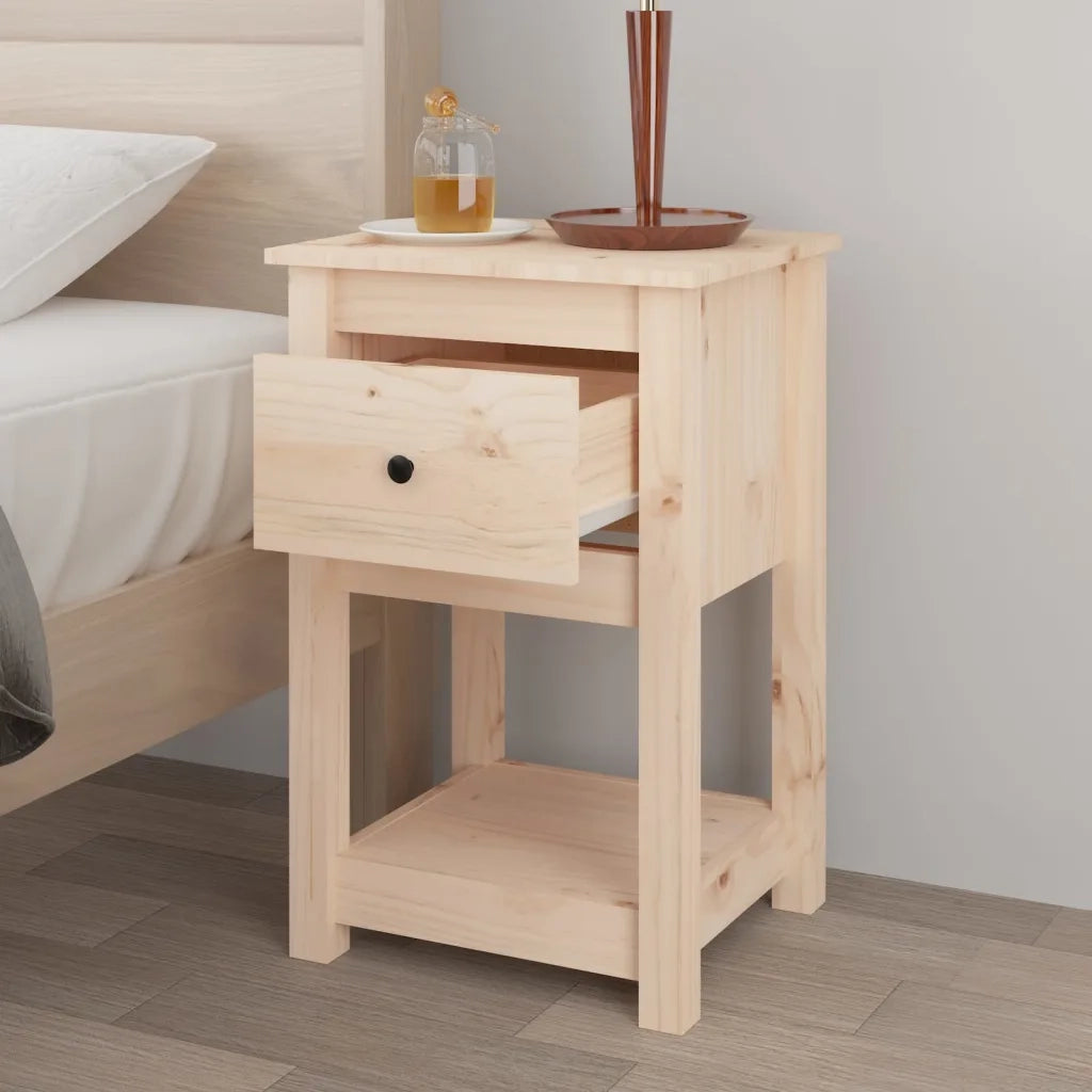 Comodini 2 pz 40x35x61,5 cm in Legno Massello di Pino cod mxl 50957