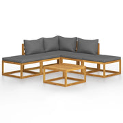 Set Divani Giardino 6 pz con Cuscini Legno Massello di Acacia  cod mxl 41019