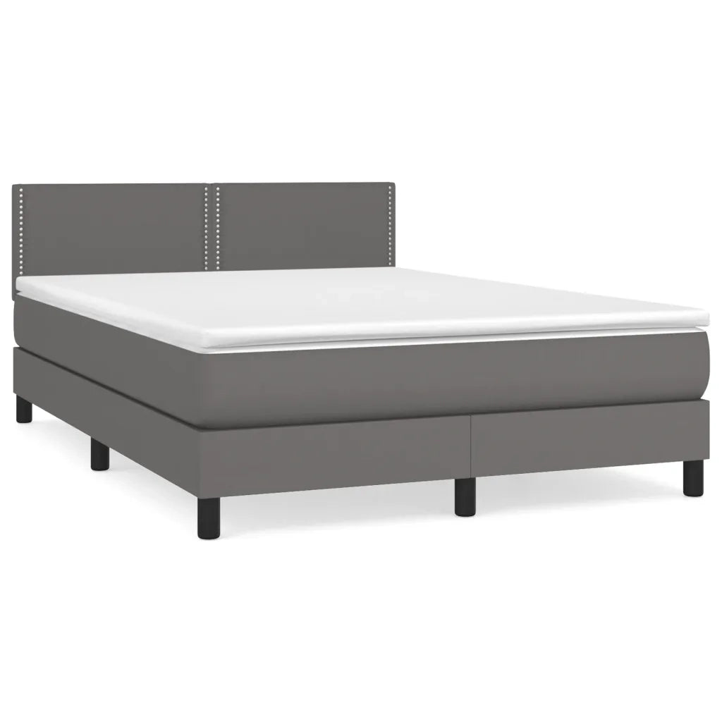 Giroletto a Molle con Materasso Grigio 140x190 cm in Similpellecod mxl 75617