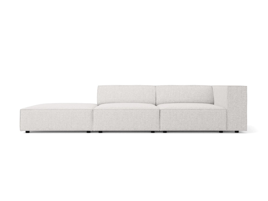 Cosmopolitan Design - Divano sinistro "Arendal" 4 posti in ciniglia grigio chiaro 