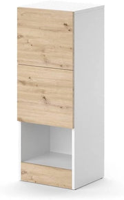 Mobiletto bagno Alf, Bianco, 35 x 92 cm con 2 cassetti, per riporre risparmiando spazio sopra la lavatrice