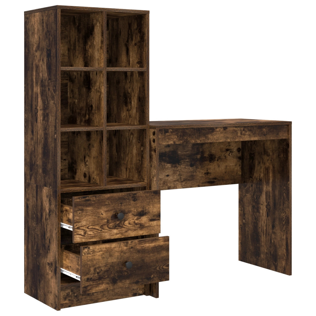 Scrivania con storage rovere affumicato legno ingegnerizzato