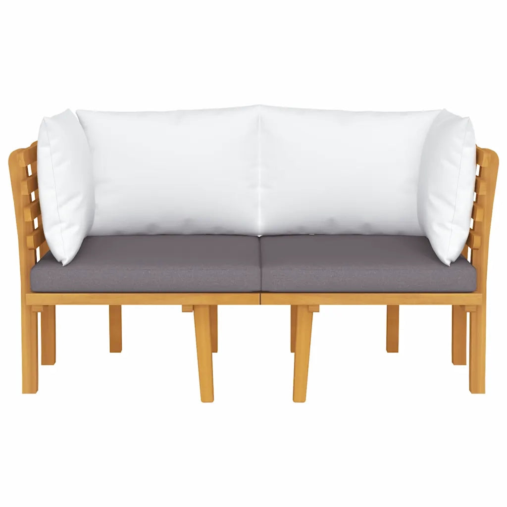 Divano da Giardino a 2 Posti e Cuscini Legno Massello di Acacia cod mxl 70742