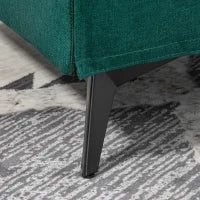 Poltrona d'arredo in Tessuto Effetto Lino Traspirante con Braccioli Arrotolati, 70x73x83 cm, Verde