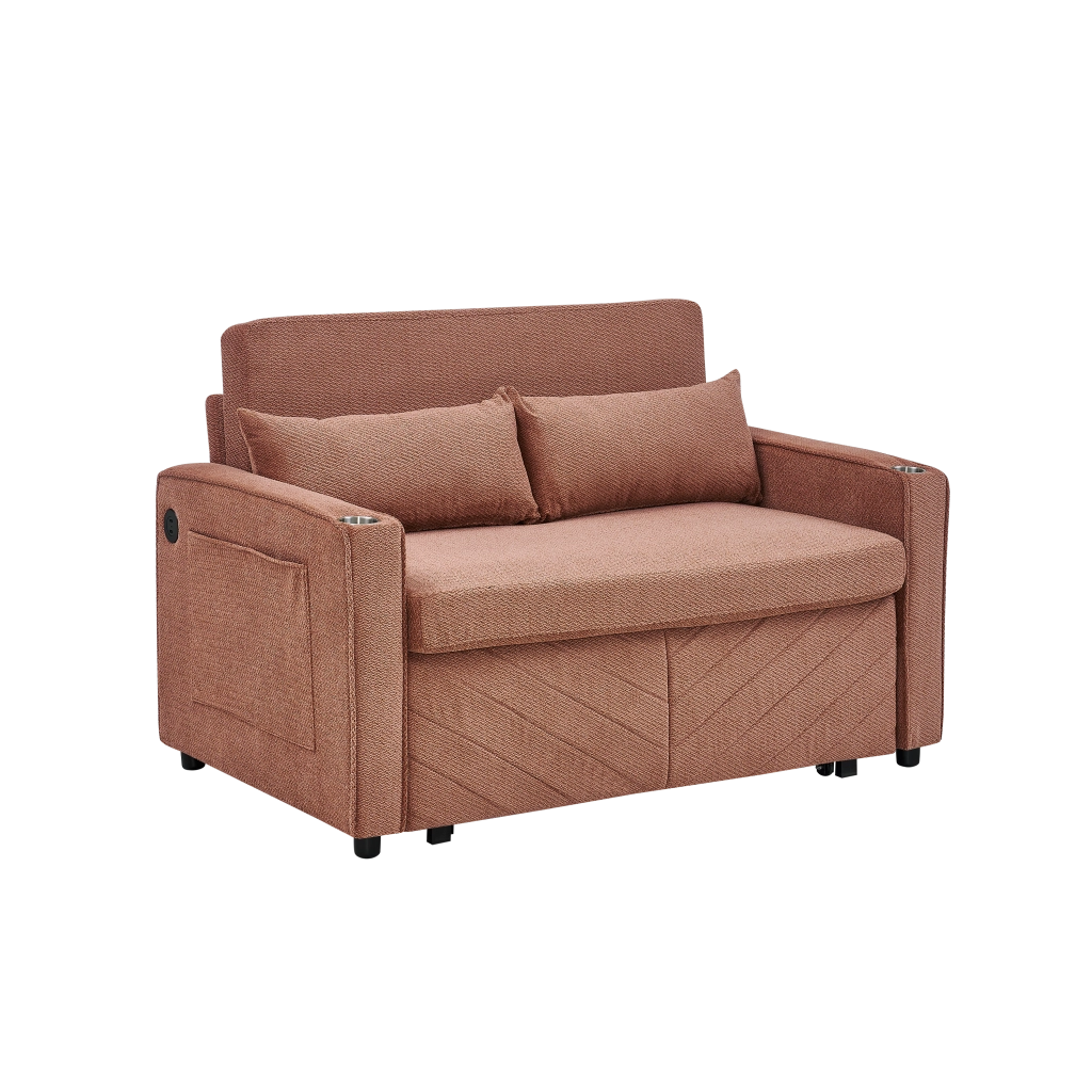 Divano Letto 2 Posti con Ricarica USB ¨C MINIMAL ¨C Arancione