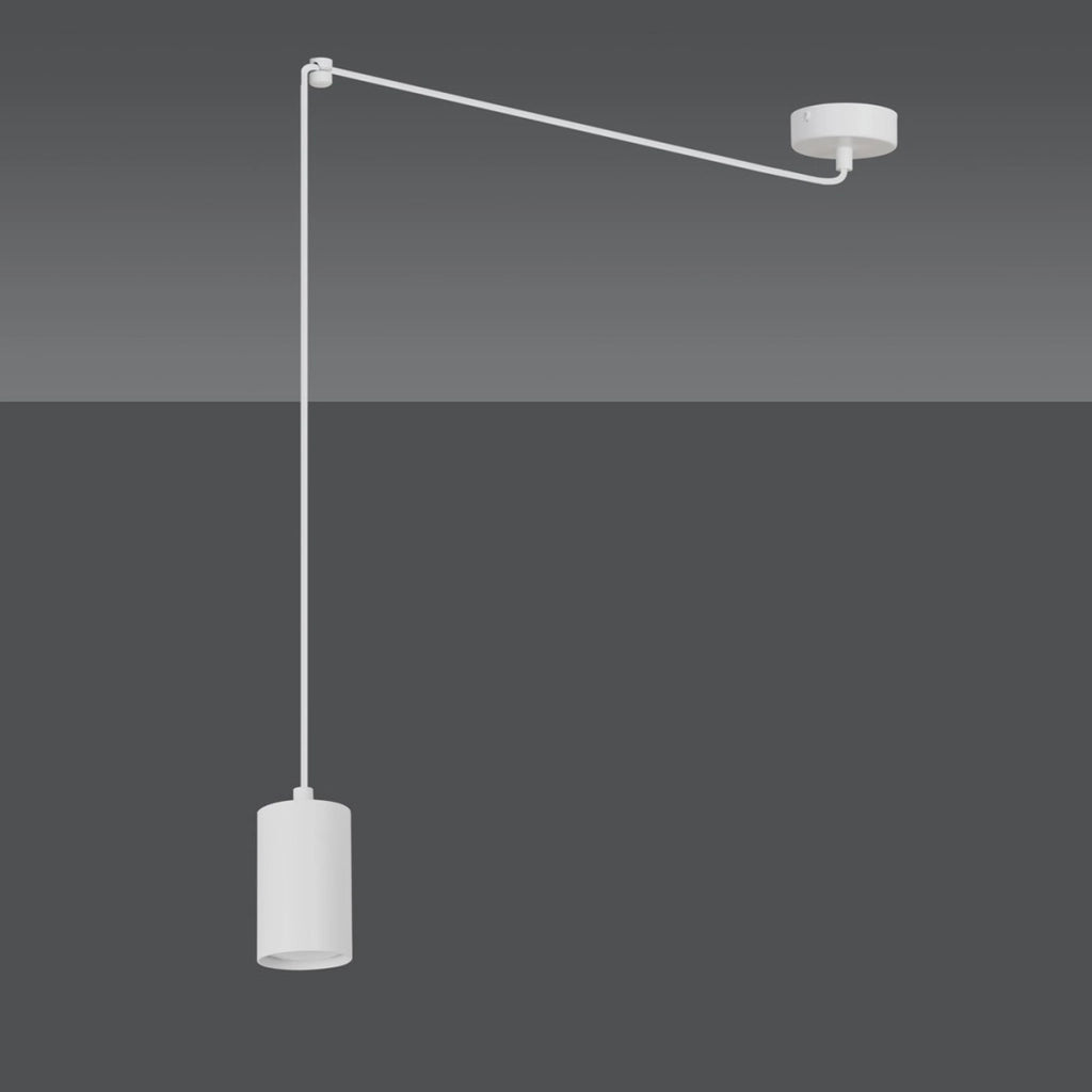 Lampada a sospensione TRAKER in acciaio bianco opaco