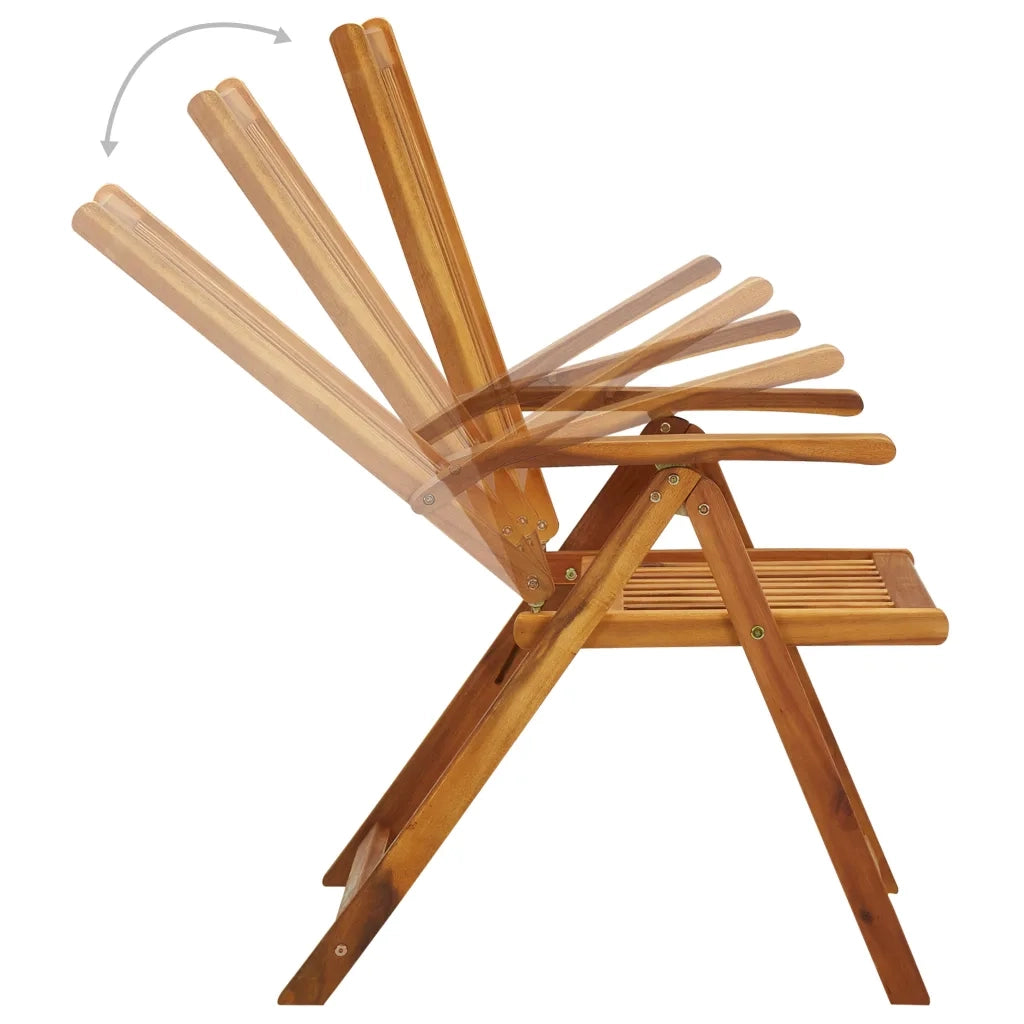 Sedie da Giardino Reclinabili 4 pz con Cuscini Massello Acacia 3065350
