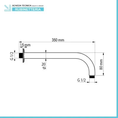 Kit doccia satinato con braccio 35 e soffione 30 in acciaio inox Gemini