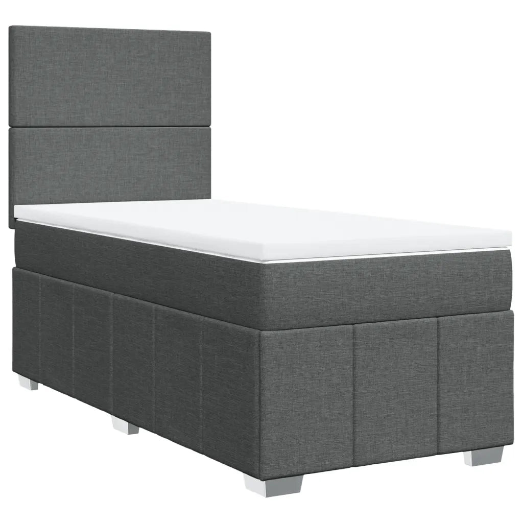Giroletto a Molle con Materasso Grigio Scuro 90x190 cm Tessuto 3293817