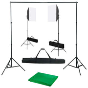 Kit professionale per studio fotografico con softbox e fondale verde 02_0001431