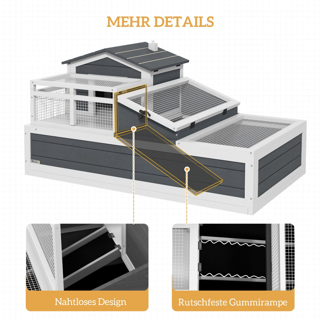 Casa per tartarughe a 2 livelli ¨C zephmum ¨C Legno di pino, Grigio