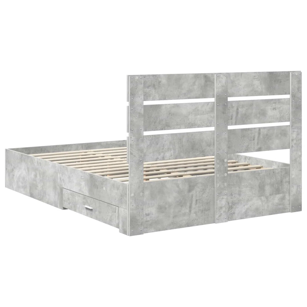 Struttura del letto con cassetto Grigio cemento 150 x 200 cm 3411961