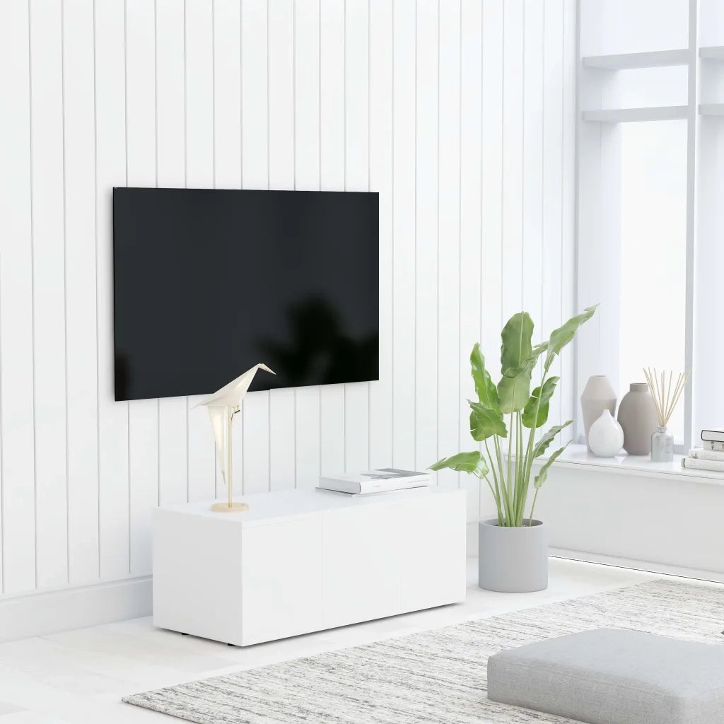 Mobile Porta TV Bianco 80x34x30 cm in Legno Multistrato 801859