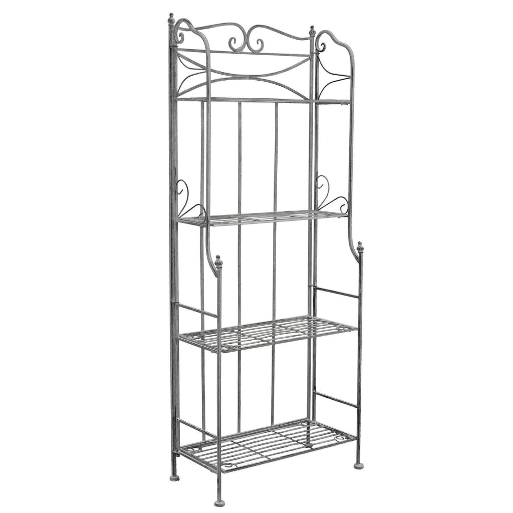 Eatagere 4 piani bianco ossidato in Acciaio cm 61x32x156 - NARDI