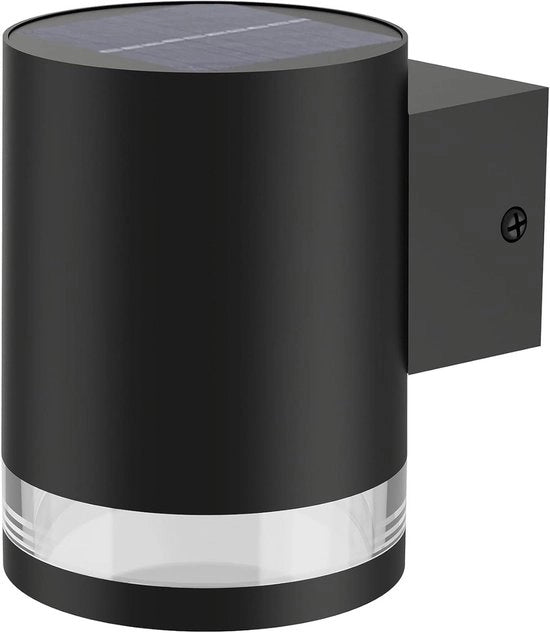 Lampada per esterni alimentata da energia solare 1,5W 2700K nera IP44 resistente all'usura.